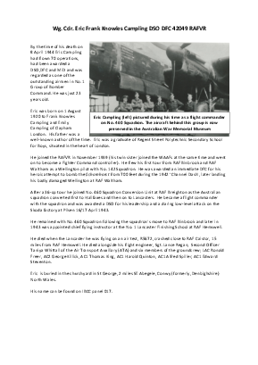 A preview of a PDF biography for Campling, Eric Frank Knowles